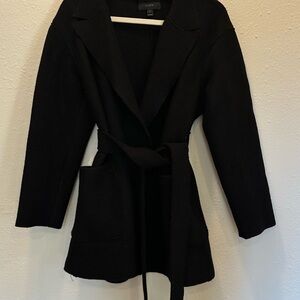 J.Crew Black 100% Wool Belted Coat